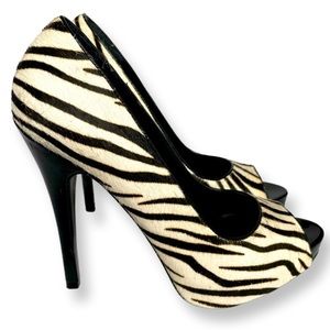 Aldo Zebra Leather Platform heels SZ 8.5 (39)